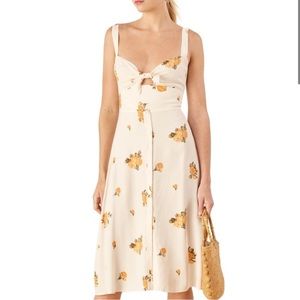 Reformation Frankfort MIDI Sundress yellow orange flowers